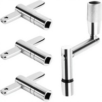 Lot de 4 clés universelles pour batterie - Kit de clés de réglage en acier inoxydable avec clé à mouvement continu - Convient à toutes les tiges de 1/4 pouce
