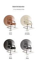 Chaise de bureau confortable pour de longues périodes d'assise, utilisation pour conférences et ordinateur, siège de direction robuste et durable, dossier incurvé en cuir PU