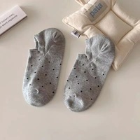 Chaussettes bateau personnalisées en polyester pour fille, invisibles, anti-frottement, motif à pois, couleur unie, tricotées, décontractées, pour le quotidien