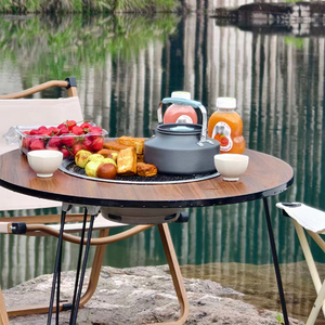 Ngoài Trời Bảng Với Than Bbq Nướng Di Động Cắm Trại Sưởi Ấm Lẩu Bằng Gỗ Gấp Dã Ngoại Tre Bbq Bảng Cho Du Lịch - Product Image 3
