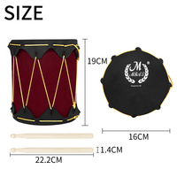 MBAT Tambour indien à main Instrument de percussion pour enfants Double face Caoutchouc Fait à la main 19*16*16cm