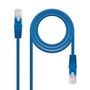 Cable de red Cat 5e UTP AWG24, 1.0 m, azul, ideal para conexiones Ethernet en redes locales y transferencia de datos. - Product Image 1