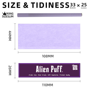 Papier à rouler Alien Puff Purple Cigas Booklets Wrapping Paper Slim King Size pour cigarettes, feuilles de matière première - Product Image 3