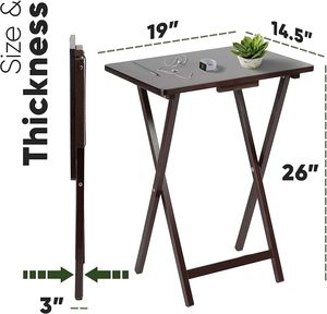 Basics Tragbarer TV-Esstisch aus Massivholz, klappbarer Tablett-Tisch mit Ablagefach, Espresso-Finish, Couchtisch, Wohnzimmermöbel - Product Image 6