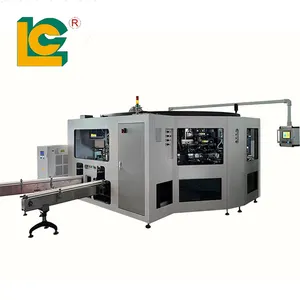 LC Brand 4 colors UV Automatic Glass Cosmetic Wine Bottle Cylindrical Screen Printing Machine with CCD positioning