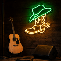 Enseigne néon LED personnalisable multi-couleurs étanche pour chapeau et bottes de cowboy, idéale pour la publicité dans les bars, pubs, fêtes, magasins et la décoration intérieure