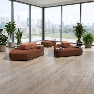 Ensemble de sièges modulaires extensibles en tissu avec structure en bois pour espaces publics, réception, salle d'attente, bureau et bibliothèque DAOYU Artisti - Product Image 3