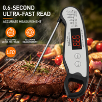 Thermomètre alimentaire numérique pliable à lecture ultra-rapide (0,6 s) avec grand écran LED pour la cuisine, la cuisson des aliments, la viande, la grillade et l'utilisation au four