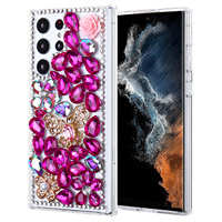 Coques de téléphone KINGSOUL en gros avec support magnétique en diamant TPU+PC+Verre, antichoc, à clipser, scintillantes