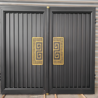 Grandes portes simples et doubles en aluminium Portes patio en alliage d'aluminium Portes d'entrée pour villas et appartements de jardin extérieur