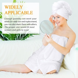 Custom Embroidery Logo Women's Microfiber <strong>Towel</strong> <strong>Wrap</strong> Soft Lightweight Shower <strong>Wrap</strong> Absorbent Spa Body <strong>Wrap</strong> Bath Robe <strong>with</strong> <strong>Velcro</strong> - Product Image 4