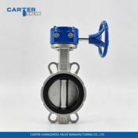 Vanne papillon à disque triple excentrique en acier inoxydable Carter, à vis sans fin, PN10/PN16, joint métallique, durable, haute température