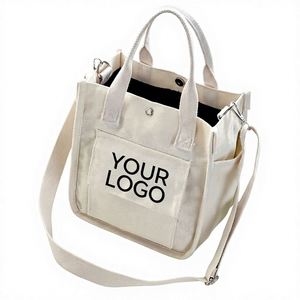 Multi-Pocket Mini Tote Canvas Hand-Held Crossbody <b>Bag</b> Simple Versatile Lunch Box Gift <b>Reusable</b> <b>Bags</b> - Product Image 1