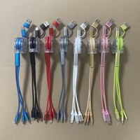 Cable USB Retráctil 5 en 1 con Logotipo Personalizado, Cable de Carga Rápida USB 4 en 1, Cable de Datos USB, Cable Cargador para Teléfono Móvil 6 en 1