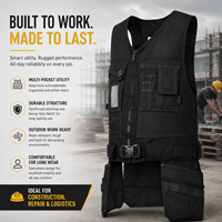 Chaleco de Trabajo Ajustable de Algodón Resistente con Múltiples Bolsillos, Almacenamiento de Herramientas, Uniforme de Construcción, Logotipo Personalizado OEM ODM, Profesional