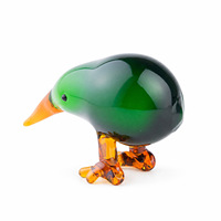Figurines d'oiseaux tucans en verre vert faites à la main, créations artisanales en verre simples et créatives pour la décoration de la maison et du bureau