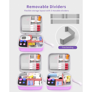<strong>Diabetic</strong> Supplies Travel Case, Portable Diabetes Organizer for Glucose <strong>Meter</strong>, Blood Sugar <strong>Test</strong> <strong>Strips</strong> Kit, Insulin Pens, Vials - Product Image 4