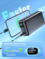 Nuevo Banco de Energía Portátil Personalizado de 50000mAh Ultra Delgado con Pantalla LED y Carga Rápida PD de 22.5W para Teléfonos Celulares y /