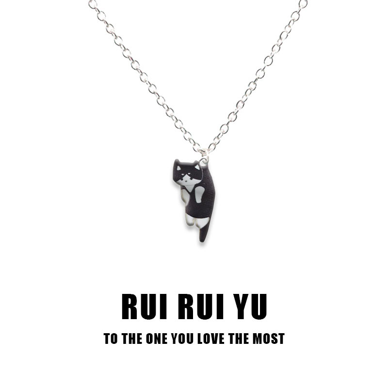 Black cat necklace