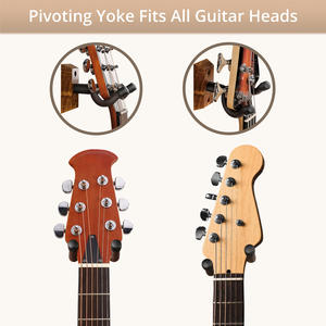 Supporto per chitarra a parete ganci ganci supporto staffa per chitarre acustiche ed elettriche basso Banjo mandolino, legno Zebra - Product Image 2