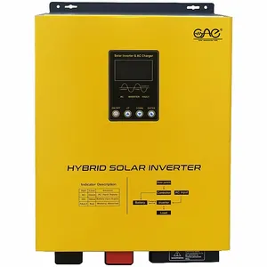 Un onduleur hybride 1,5 kw 24vdc 12vdc à 220vac avec contrôleur de chargeur solaire 50a pwm