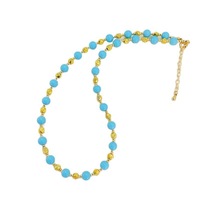 Nouveau collier bohème tendance pour femmes, accessoires de plage, collier fait main en turquoise bleue perlée pour femmes