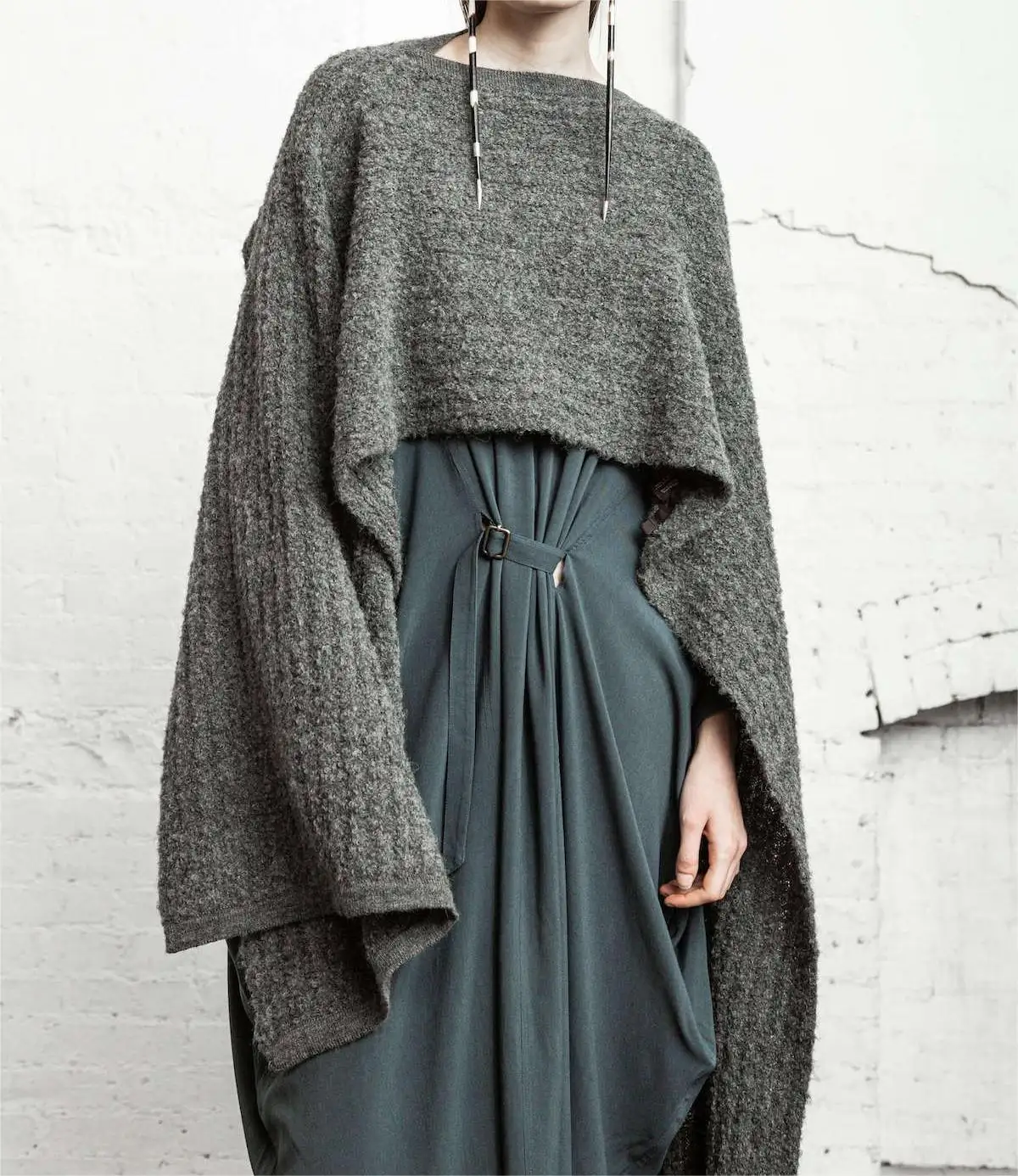 2024 Manufacturer Custom Women's Luxury Alpaca Wool Knitted Poncho Shawl Sweater For Women