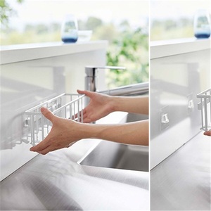 Modern Creative Wall-Mounted Space-Saving Kitchen Storage Racks Eco-Friendly Lazy Susan Hotel Use Cleaning Supplies <b>Baskets</b> <b>Sink</b> - Product Image 4