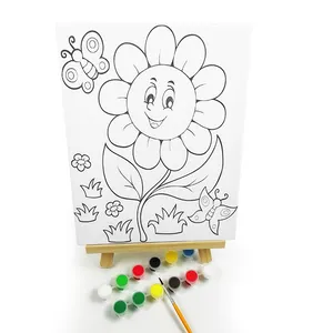 畅销艺术套装教育Diy绘画松木框架定制包儿童绘画卡通套装