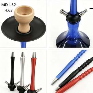 Modern Aluminum Alloy <b>Hookah</b> Set 2 Port Shisha Water <b>Pipe</b> Kit with Glass Base Gift Box for Bar and Travel - Product Image 5