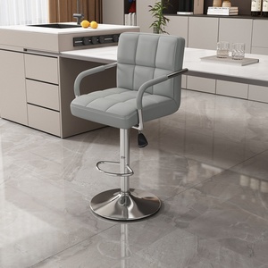 Taburete de Bar <span class=keywords><strong>Italiano</strong></span>, Silla Alta de Barra Moderna de Cuero, Giratoria, para Bares y Cocinas - Product Image 5