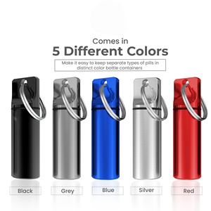 Pequeño Porta Pastillas Portátil Tipo Llavero, Mini Botella de Metal para Medicamentos, Estuche Organizador de Pastillas de Aleación de Aluminio Impermeable, Contenedor Metálico - Product Image 6