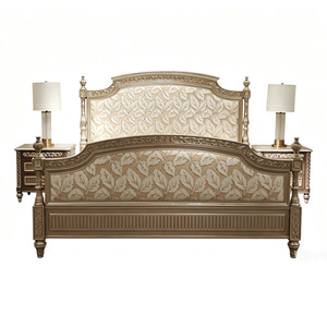 Cama de Estilo Francés Neoclásico Retro, de Madera de Caoba Maciza Tallada a Mano, con Bordado Satinado de Lujo, 1.8x2m, para Dormitorio, Estilo Castillo de <span class=keywords><strong>Windsor</strong></span> - Product Image 5