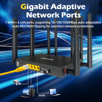 Módem WiFi6 5G con Router OpenWrt, 1WAN+3LAN, Doble Banda, OEM AX3000, Router Inalámbrico 5G Súper Rápido con 2 Ranuras para Tarjetas SIM