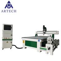 Machine de gravure rotative CNC 3D pour le travail du bois, logiciel Type3, 4 axes, 3KW, refroidissement par eau, pompe simple, ARTECH NC Studio PLC