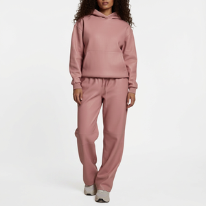 Premium Women's PU Leather Hoodie Luxury Two Piece Wide Leg Streetwear Women's Full <b>Zip</b> <b>Hooded</b> Tracksuit Set - Product Image 1