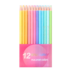 Ensemble de crayons de couleur en bois de pin huilé Macaron 12 couleurs, pastel spécial non toxique EN71-1/2/3 <span class=keywords><strong>Brutfuner</strong></span> 3.0mm, ensemble cadeau d'art pour enfants - Product Image 2