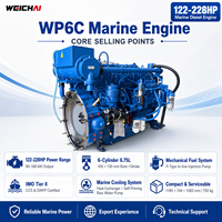 Moteur diesel marin SCDC WEICHAI WP6, série 6 cylindres en ligne, 163 ch, 2300 tr/min, 24 V, complet WP6C163-23 pour bateau de pêche