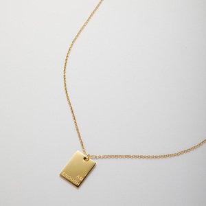 Custom Stainless Steel Engraving Letter Pendant Necklace 18K Gold Plated Engraved <strong>I</strong> <strong>Am</strong> <strong>Enough</strong> English Letter Necklace YF3324 - Product Image 1