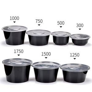 Recipientes Redondos de Plástico PP para Alimentos con Tapas, Reutilizables, Reciclables, Biodegradables, Capacidad Personalizada, Aptos para Microondas - Product Image 2
