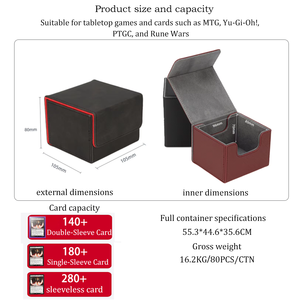 Boîte de rangement magnétique Torson 140+ en cuir PU pour cartes MTG Commander TCG, étui pour cartes à collectionner Pokémon YuGiOh - Product Image 2