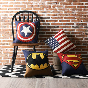 American Style <strong>Marvel</strong> Pattern Decorative Throw Pillow Case <strong>Cushion</strong> Covers Accept Custom LOGO Jacquard Embroidered Pillow Cases - Product Image 2
