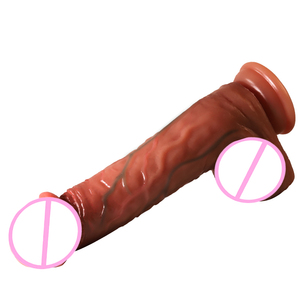 Vibrateur en gel de silice liquide Dong Big Brown à prix d'usine, doux, 100 % étanche, sensation réaliste, jouet sexuel pour femmes adultes - Product Image 5