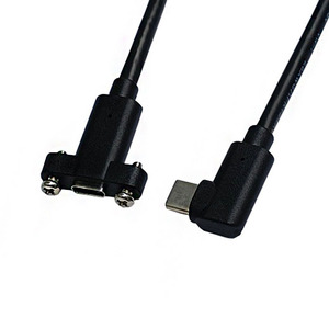 Câble d'extension USB-C mâle vers femelle à angle droit avec vis, charge rapide 3.1C, fil de cuivre moulé par injection - Product Image 5