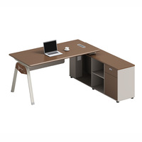 Ensemble de bureau exécutif moderne et minimaliste, bureau de direction en bois + armoire de classement, achat unique en direct d'usine pour une personne