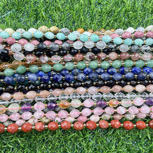 새로운 8MM 천연 커팅 쌀알 모양 스톤 비즈, DIY 주얼리 제작용 브리올렛 올리브 젬스톤 비즈 스트랜드 (6-7)x8mm, 19cm, 38cm - Product Image 2