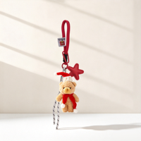 En gros, Porte-clés et Pendentif de sac Mini Ours en peluche de Noël, motif dessin animé, sûr, doux, jouet en peluche, cadeau de Noël