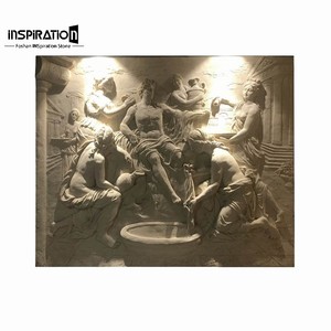 Scultura in Pietra Artificiale con Rilievo del Dio Sole Ra per Progetti di Design Architettonico, Decorazione Murale, Intaglio di Scarabeo in Pietra Sintetica - Product Image 5