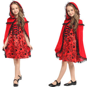 <span class=keywords><strong>Petit</strong></span> <span class=keywords><strong>chaperon</strong></span> <span class=keywords><strong>rouge</strong></span> Costume Halloween Fantasia déguisement fête conte de fées Cosplay tenue pour enfants - Product Image 1