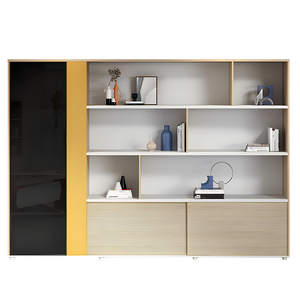 オフィス木製コンパクトモバイル垂直スライドドア広東ファイルボックスガラスフィリング収納キャビネットモダン仕切り付き - Product Image 6